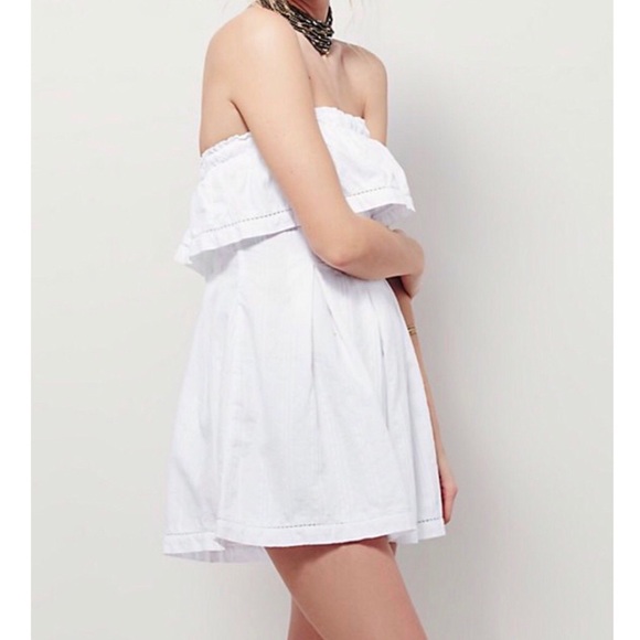Free People Pants - Free People Frills &Thrills White Strapless Romper